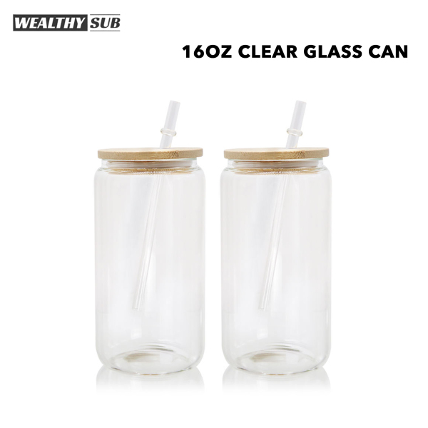 Склад Wealthysub в США, сублимационная прозрачная стеклянная банка на 16 унций